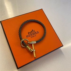 HERMÈS ETAIN BRACELET WITH GOLD HARDWARE